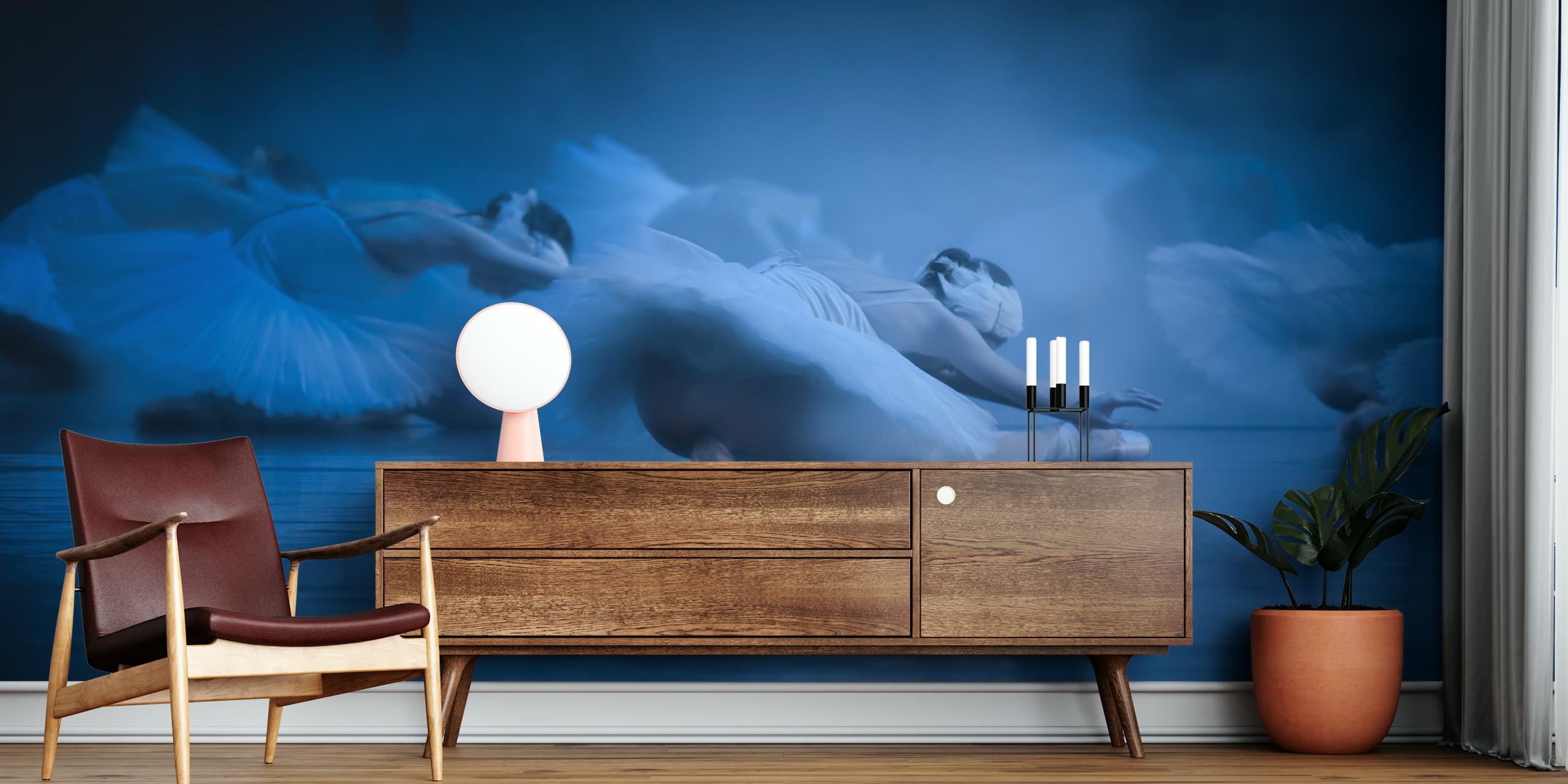 Stylish wallpaper design in modern room