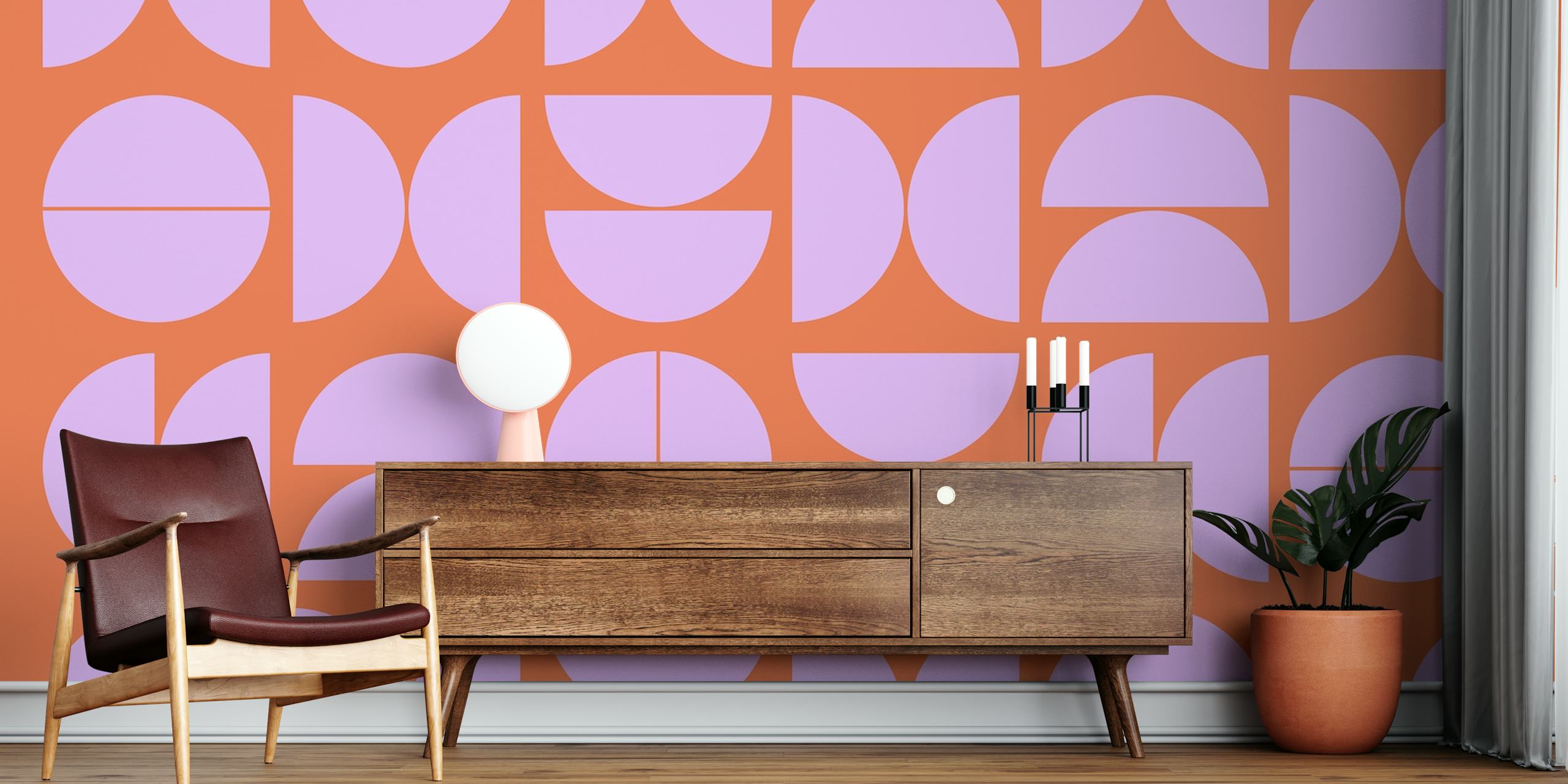 Allover Mid-Century Modern Classic fototapeta z geometrycznymi kształtami