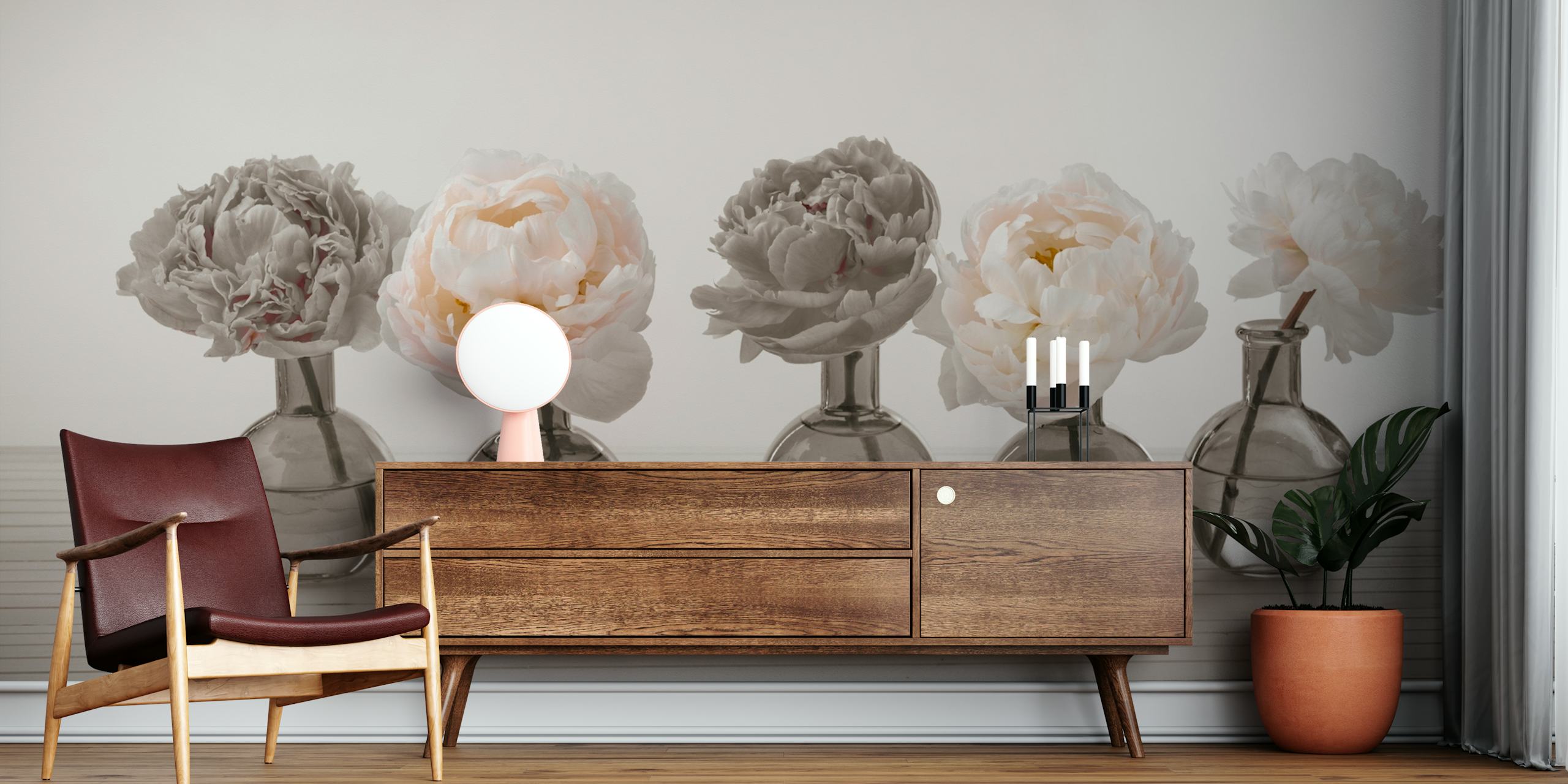 Glassy Grace behang weergegeven in een kamer