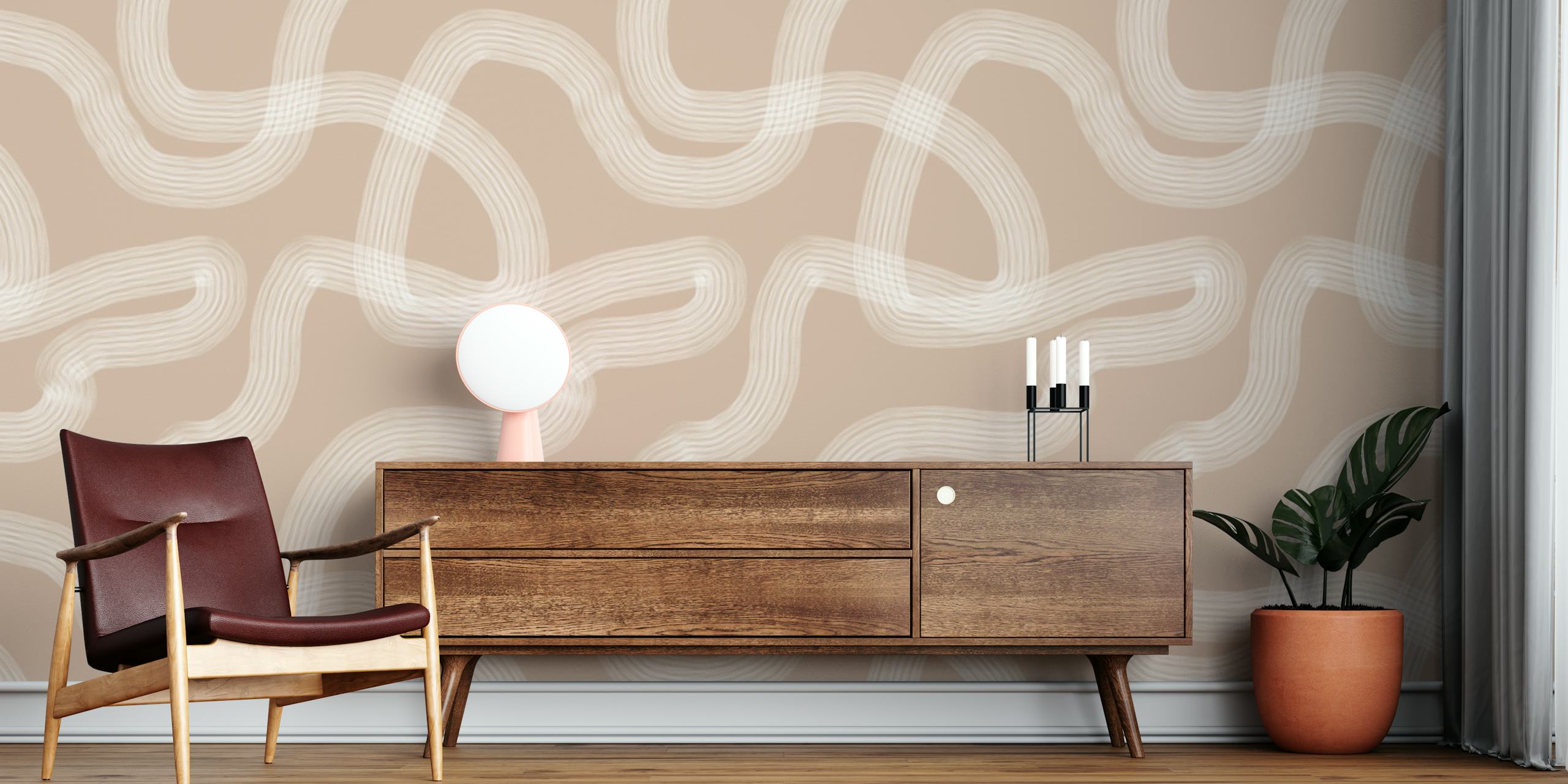 Zen Garden Sand wallpaper design in a room