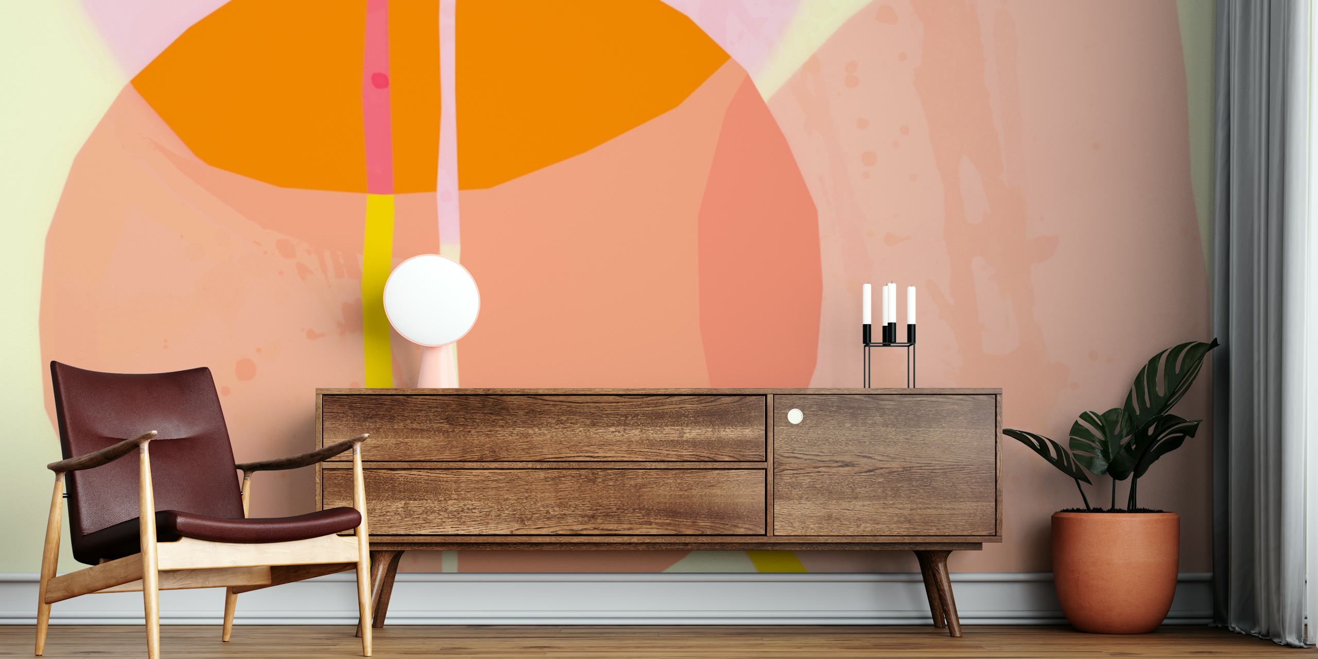 Rounded Geometry Pastels tapetti huoneessa