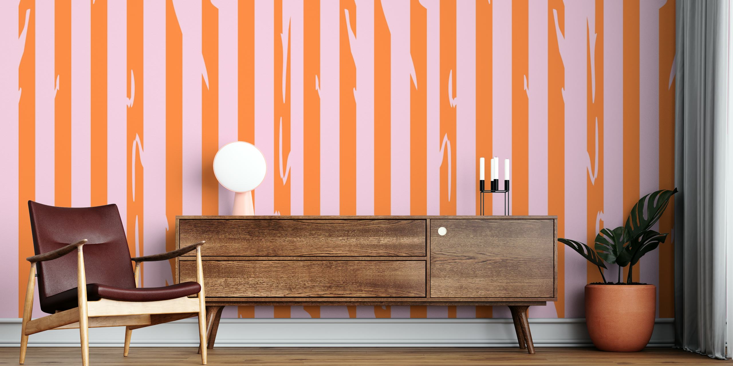 Urban Stripes Chic wallpaper design in a room