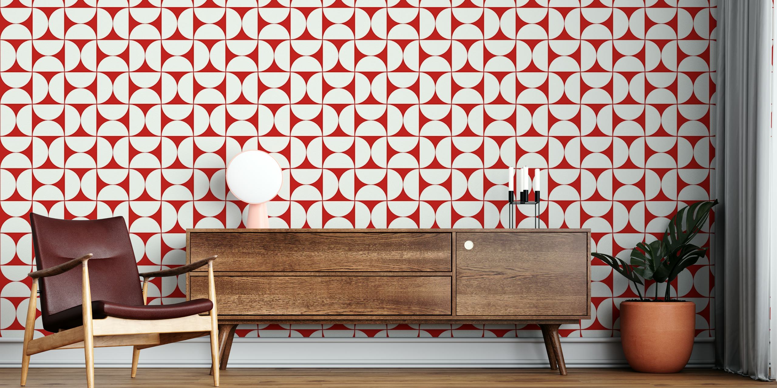 Mid-Century Modern Pattern wallpaper in a room