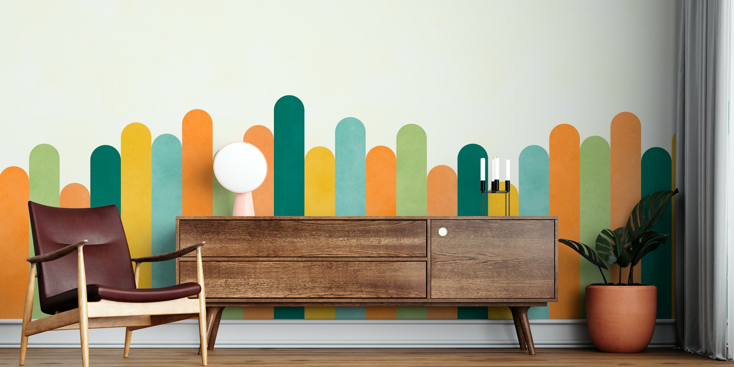Papel de parede Colorful arches em um quarto
