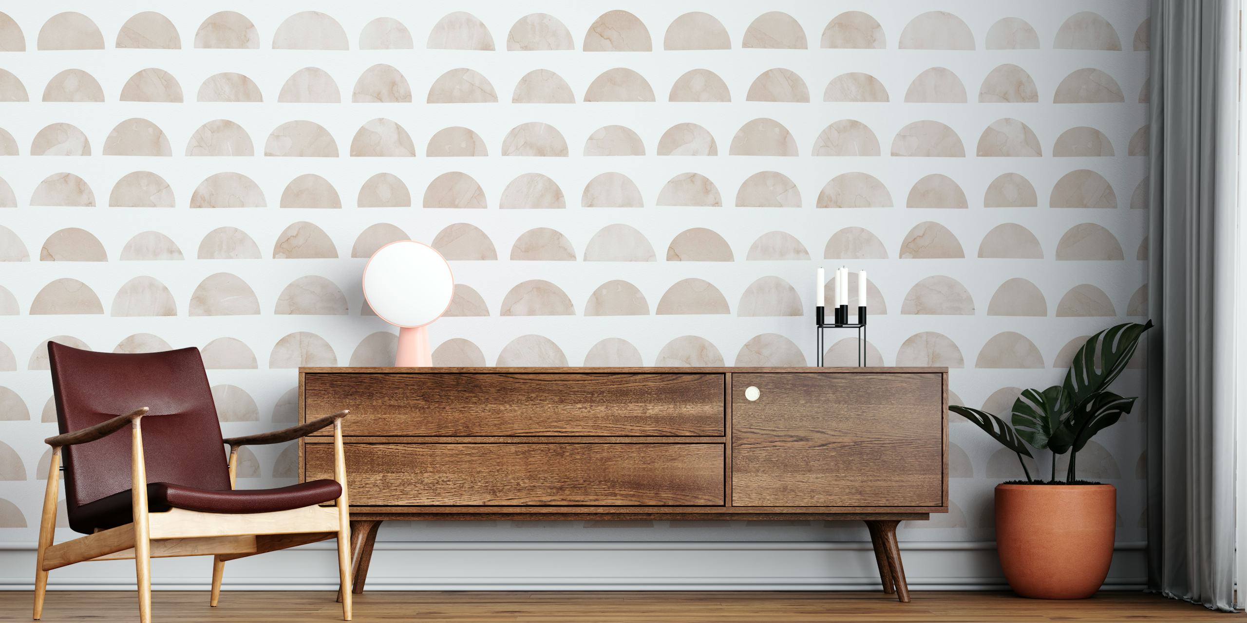 Modern Neutral Arches behang in een kamer